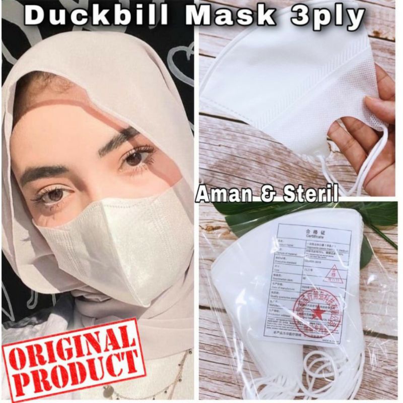 Masker DUCKBILL GARIS 3Ply Kualitas Terbaik Nyaman dan Lembut