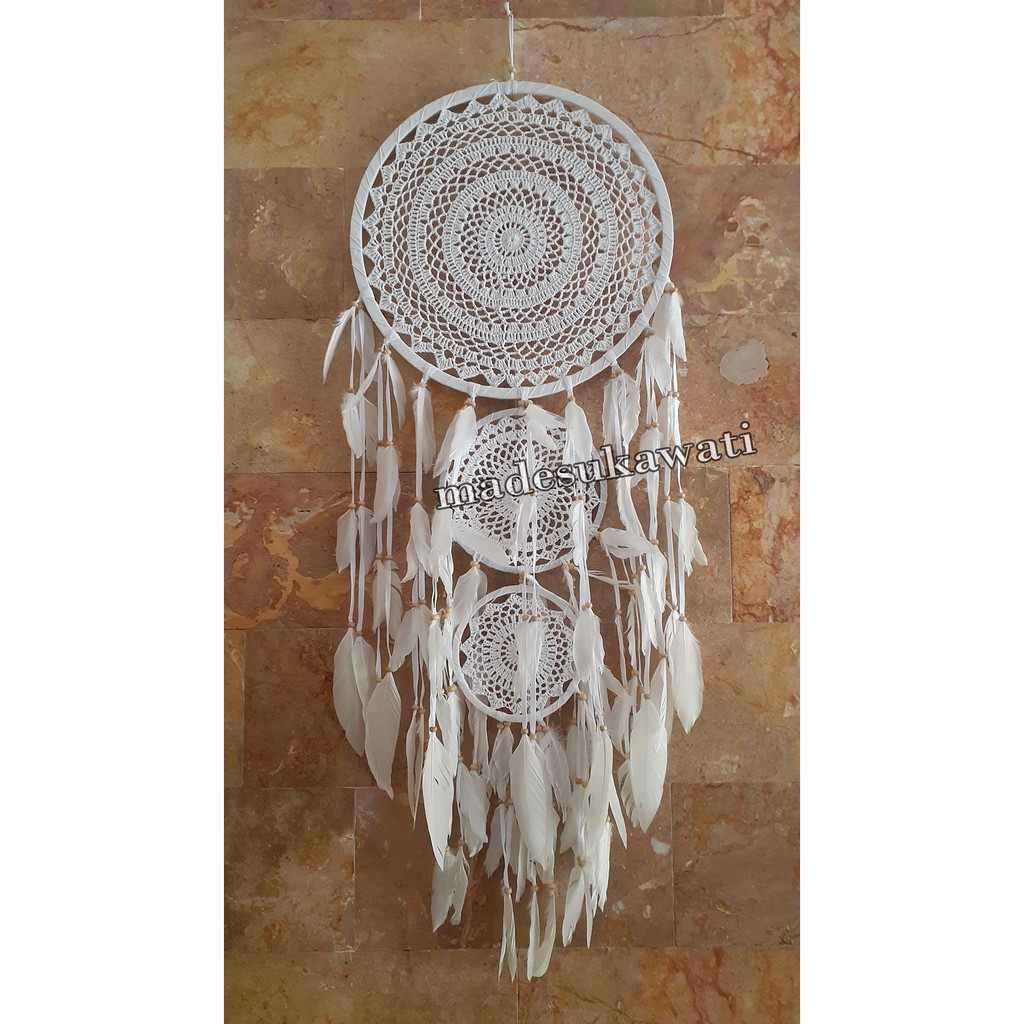 Dream catcher sulam bali tingkat 3 diameter 42cm panjang 123cm