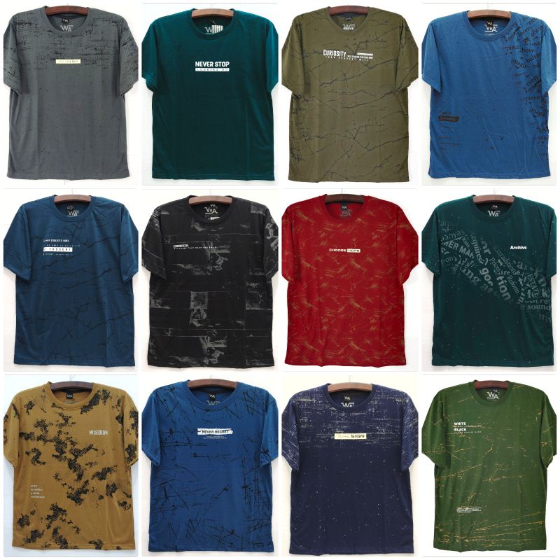 Kaos oblong distro murah tulisan basic L XL