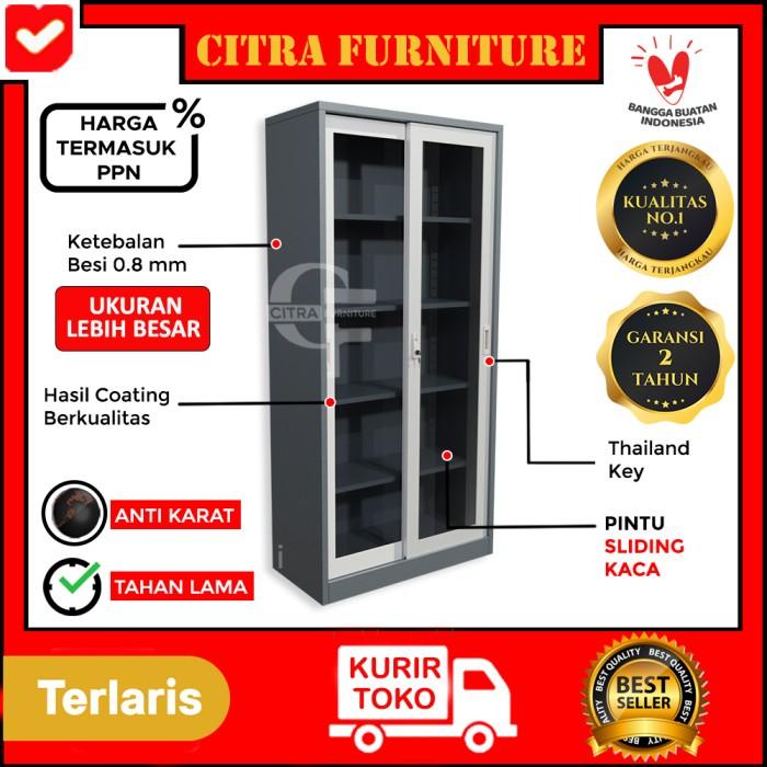 

Filling Cabinet Lemari Arsip Besi 2 Pintu Sliding Kaca|Kantor File| Sleding Geser