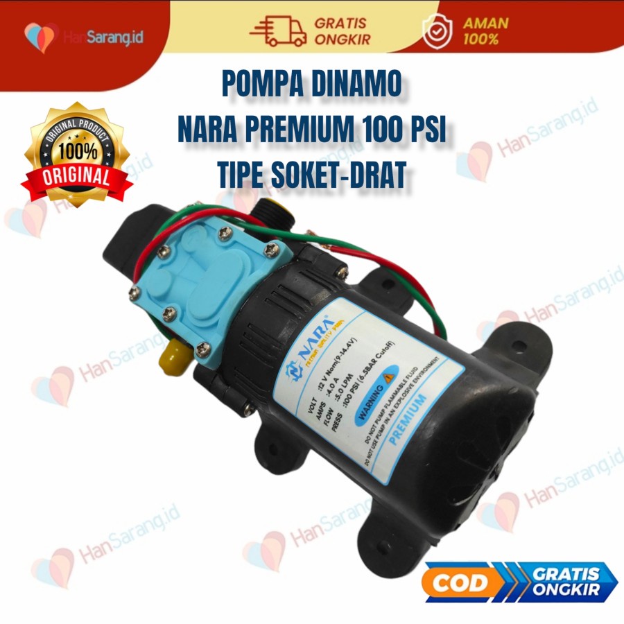 Dinamo NARA motor Pump Sprayer Pompa Air Dc 12v Soket+Drat dan Soket+Soket