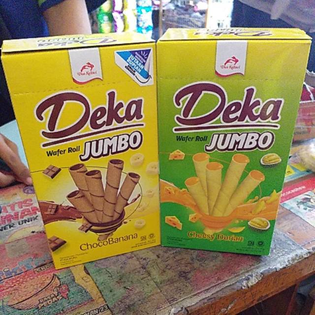 

Deka jumbo wafer roll cheesy durian dan choco banana