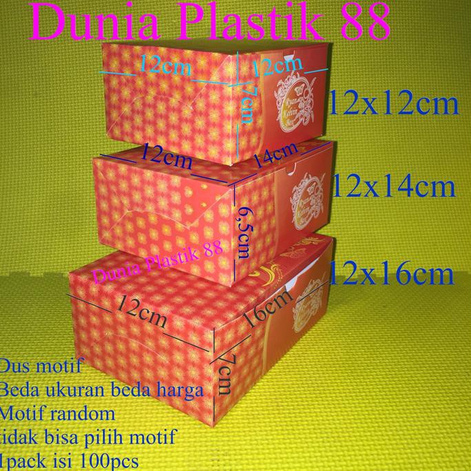 

Isi100Pcs Dus Kue Motif 12X16Cm Box Kotak Kertas Tempat Snack Hajatan '