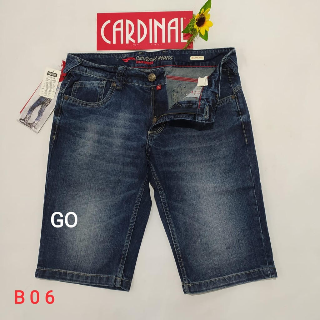 gof 32-CBV CARDINAL JEANS Celana Pria Celana Pendek Bermuda Casual Sobek Slimfit Reguler Fit Reguler