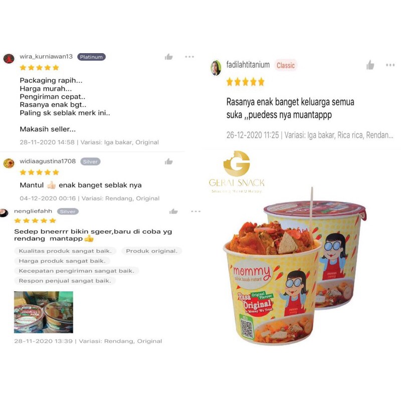 Seblak Instan Mommy Cukup Tinggal Seduh Atur Sendiri Pedasnya (100gr)