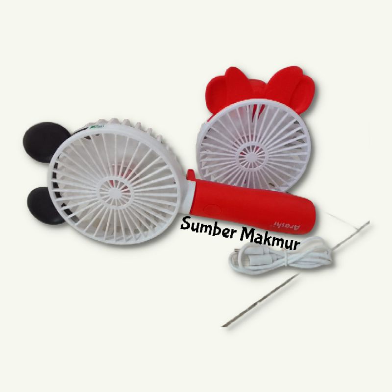 kipas angin portable ARASHI MIKI FAN/ kipas genggam tangan cas ulang/ kipas angin mini