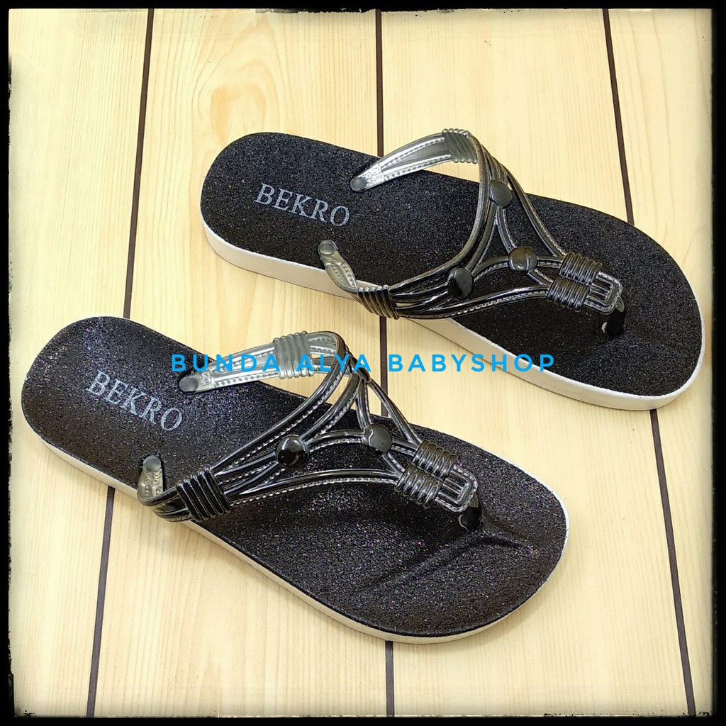 Sandal Wanita Jepit HITAM Size 36 - 40 - Sendal Jepit Perempuan Casual Flat - Sandal Cewek Trendy