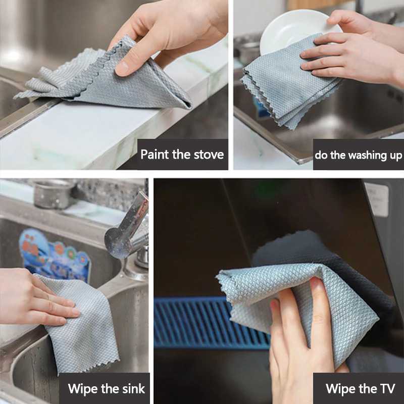 Strongwell Kain Lap Dapur Microfiber Cleaning Cloth 3 PCS Perlengkapan Rumah Multifungsi Bersih Rumah Mobil Berkualitas