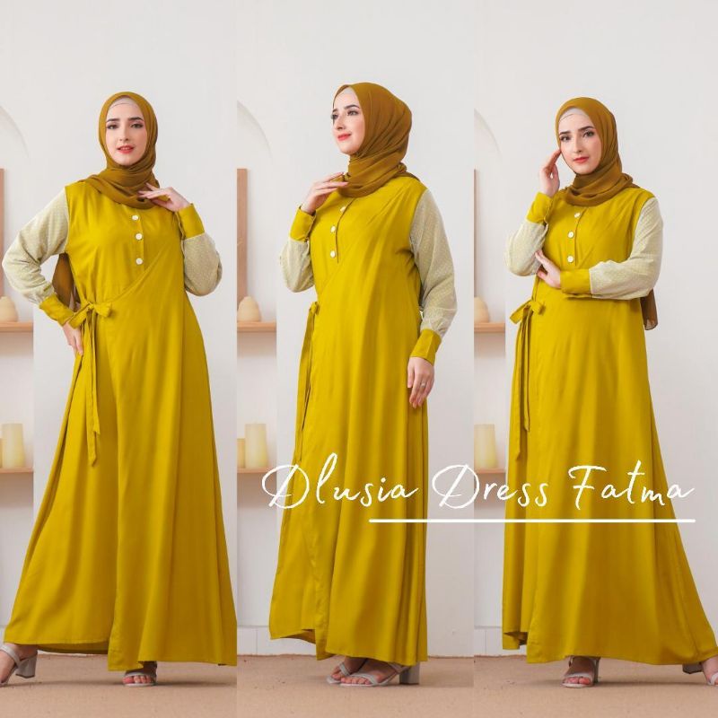 Daster arab DLUSIA FATMA Gamis Rayon Maxi Dress Super klok