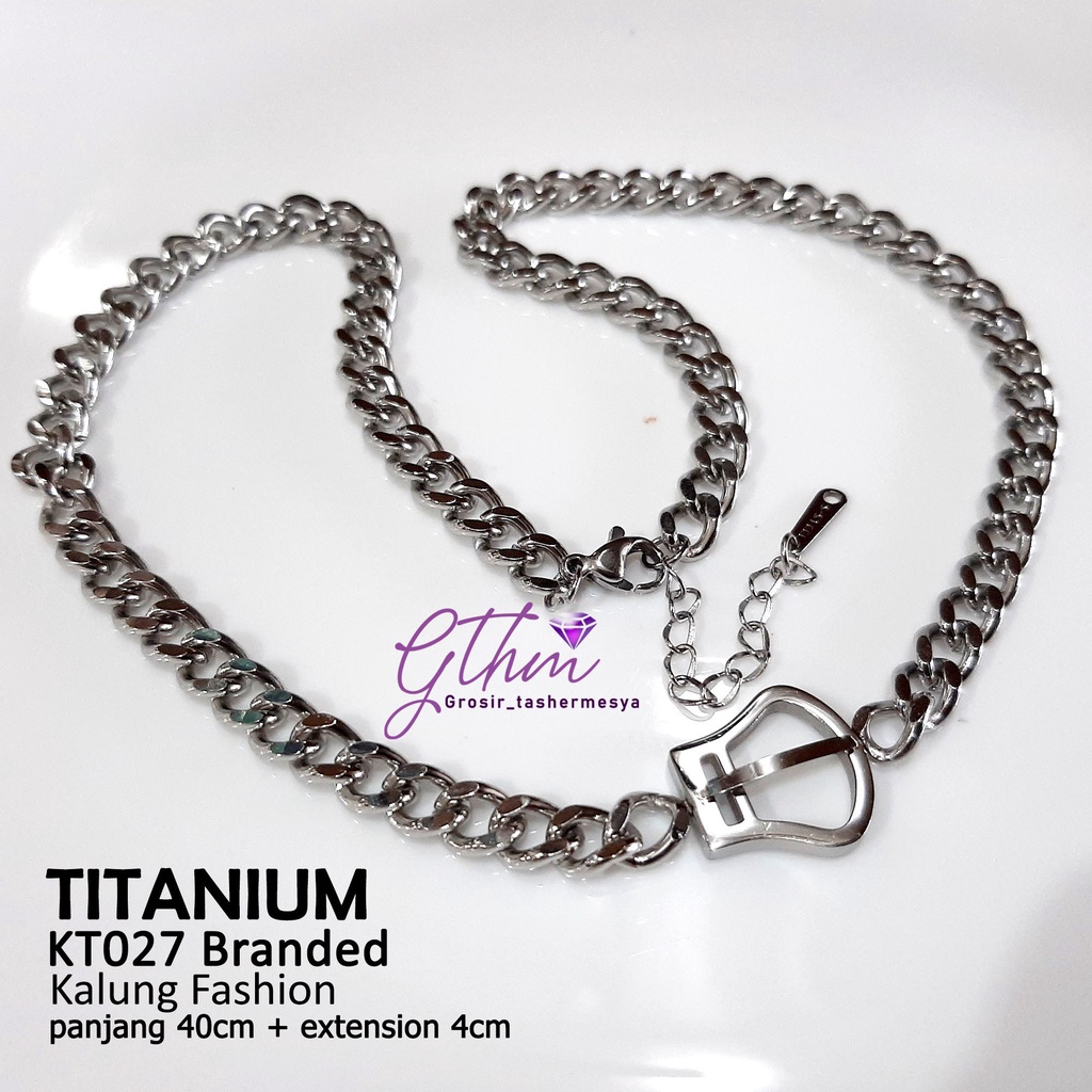 Kalung Titanium Branded Kelly Anti KArat Anti Alergi Perhiasan Fashion Import Premium KT027 GTHM