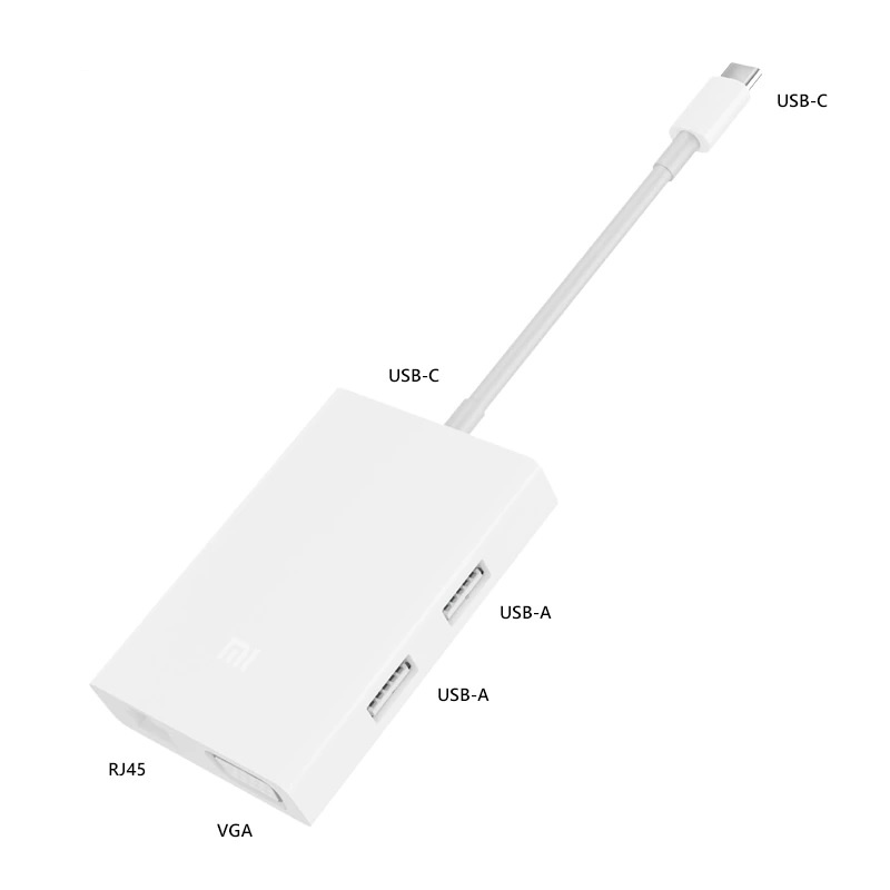 XIAOMI USB-C to VGA and Gigabit Ethernet Multi-Adapter - ZJQ04TM - USB-C HUB Adapter to VGA - RJ45 - USB - Type C