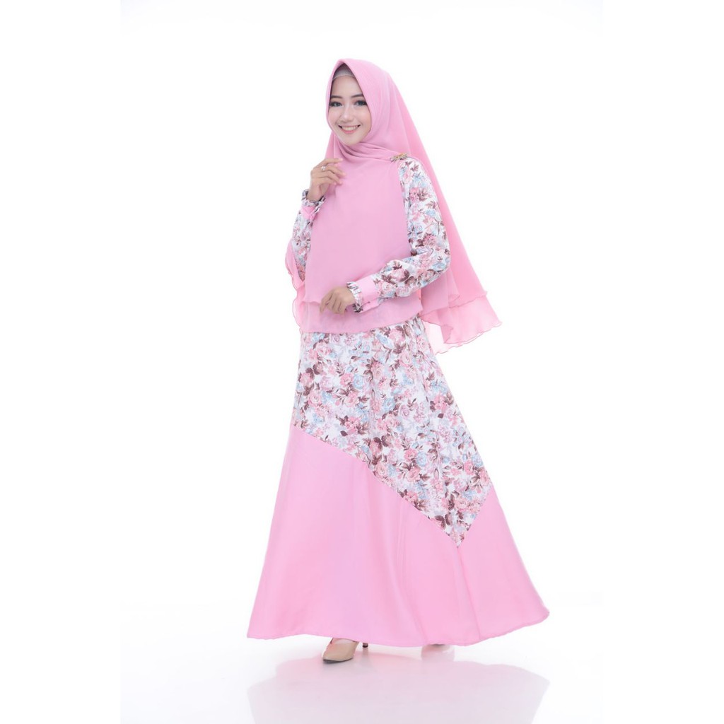 Gamis Kombinasi katun Jepang Toyobo Motif Vintage Shabby