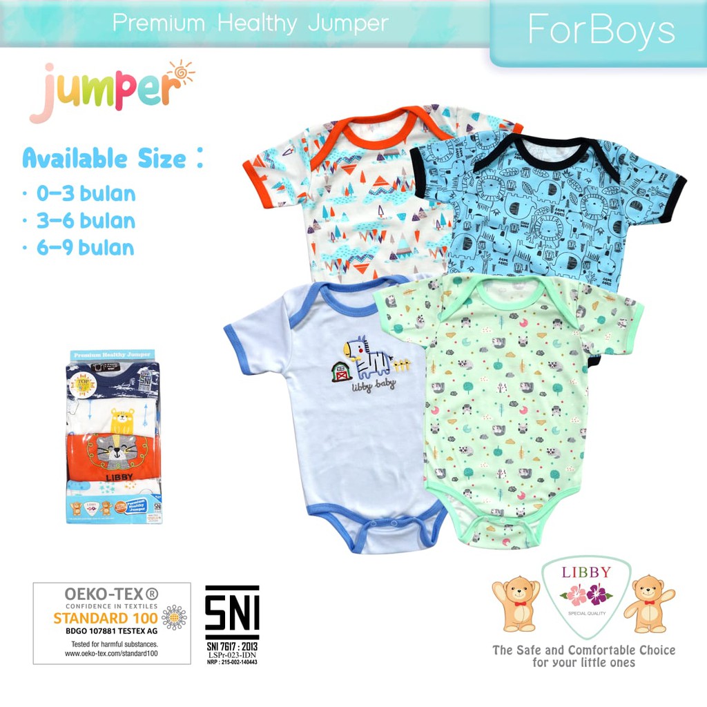Promo !! Jumper Libby Segitiga Pakaian Bayi Libby 4 in 1 - jumper baby libby isi 4 - jumper baby premium