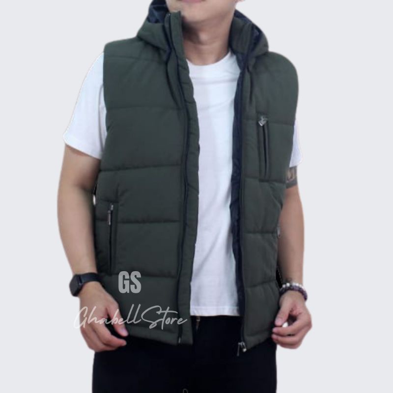 Jaket Rompi Parasut Pria Vest Motor Hoodie Anti Angin Pelindung Dada