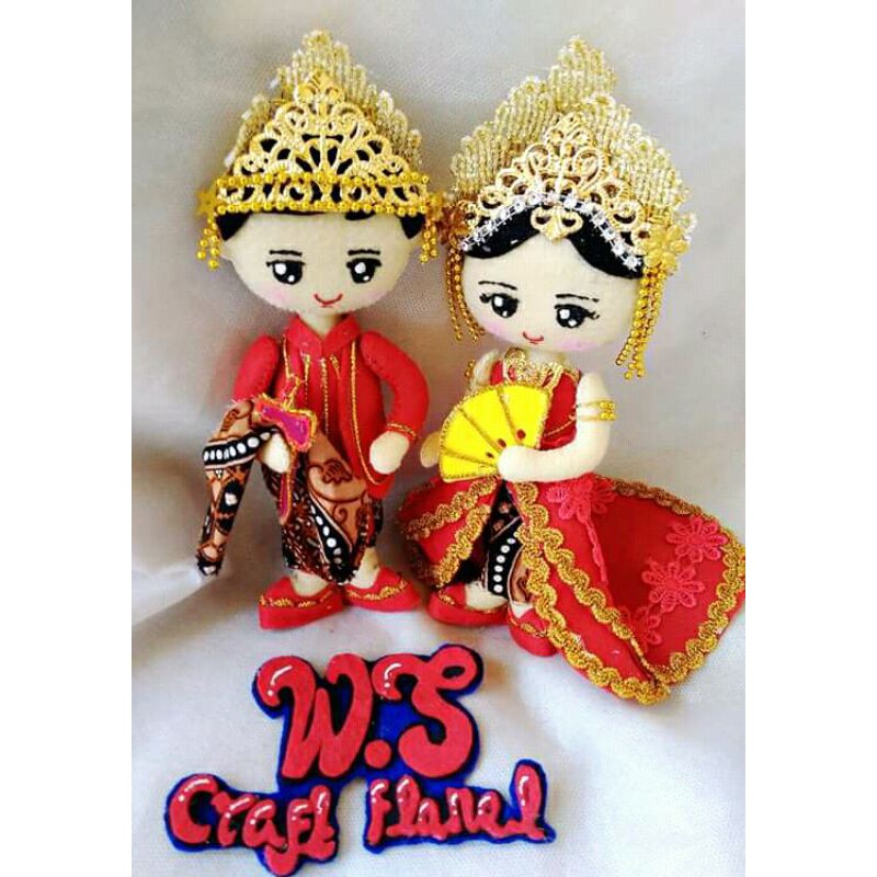 boneka pengantin sepasang boneka flanel