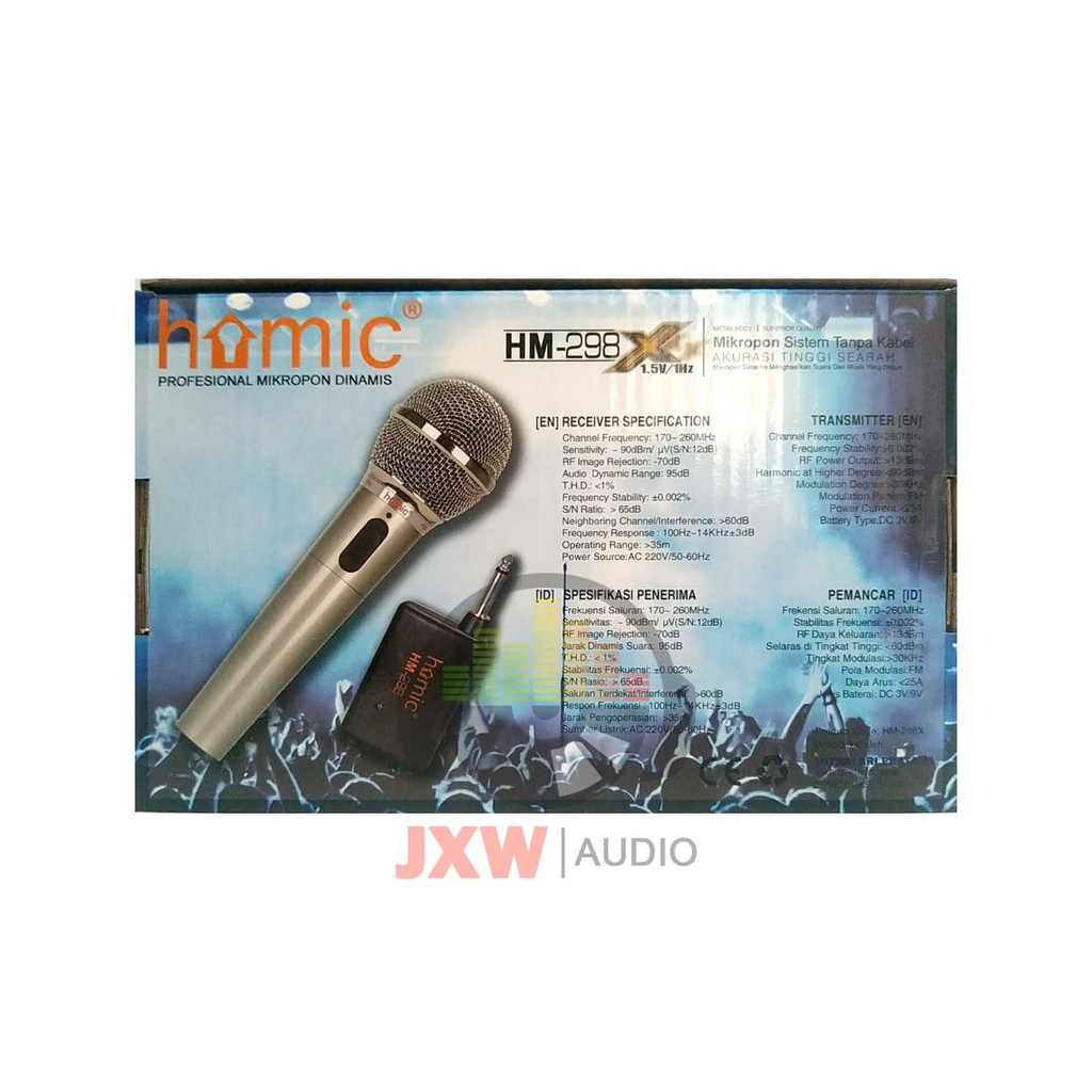 MIC SINGLE WIRELESS HOMIC HM 298 MURAH / MICROPHONE SINGLE WIRELESS HOMIC HM-298 MURAH BAHAN BESI