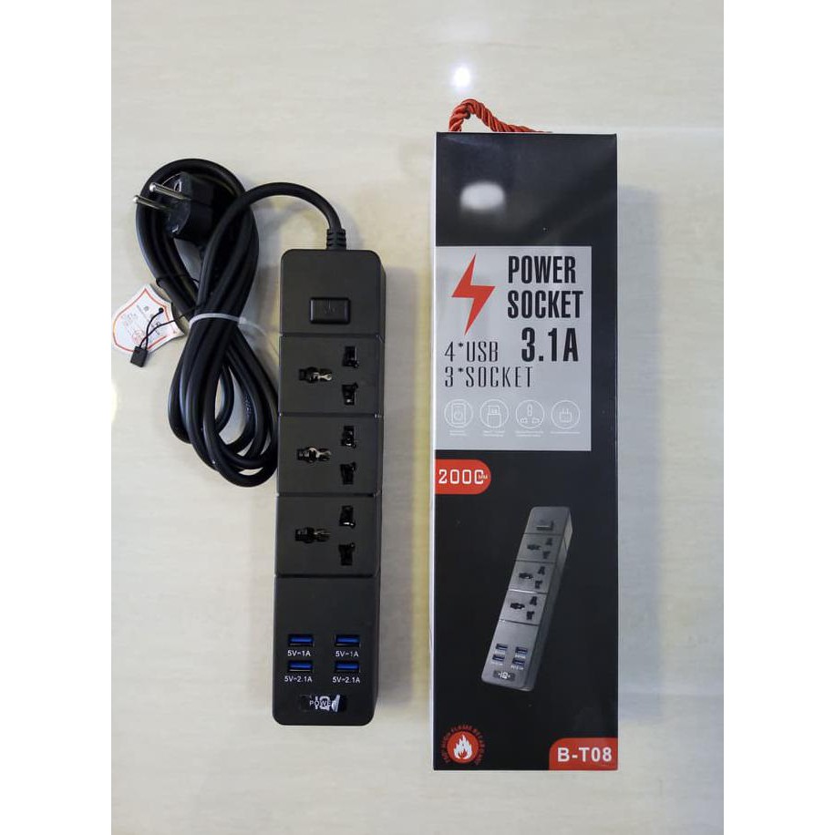 stop kontak port usb charger colokan listrik power socket B-T08