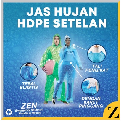 Jas Hujan LDPE SETELAN Plastik Raincoat Travel Ringan RIngan MURAH Kualitas Bagus bisa di pake lagi motor