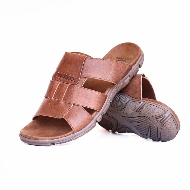 SANDAL KULIT PRIA 05 CEVANY BLACK BROWN TAN KULIT SAPI ASLI ORIGINAL