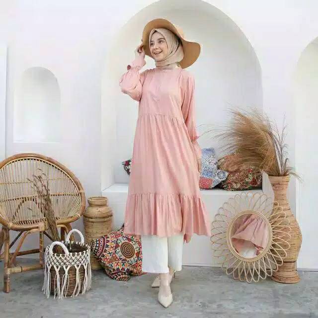 KINARA TUNIK LONG DRESS RUFFLE