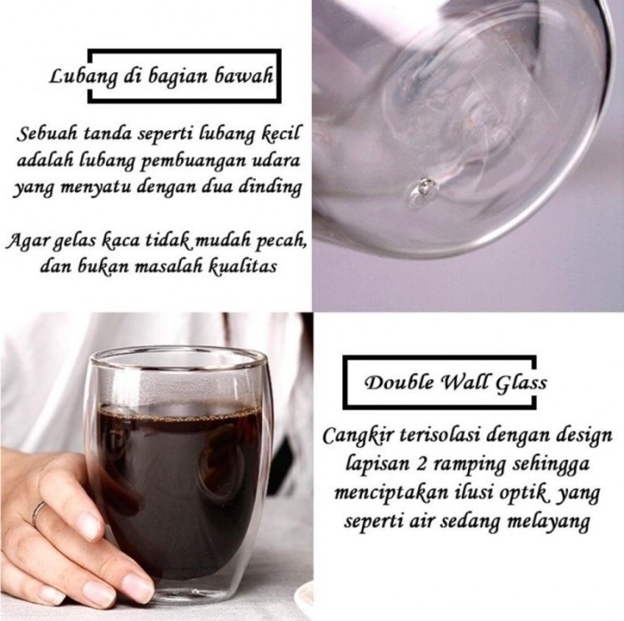 Cangkir Kopi Gelas Anti Panas Double Wall Glass Unik Design Koleksi-4