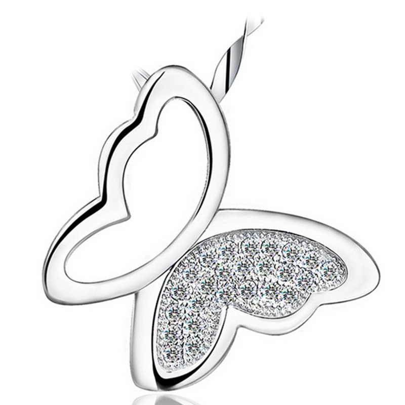 925 Perak Liontin Untuk Wanita Kupu-kupu sederhana (Tanpa rantai) Perhiasan Fashion DZ0060