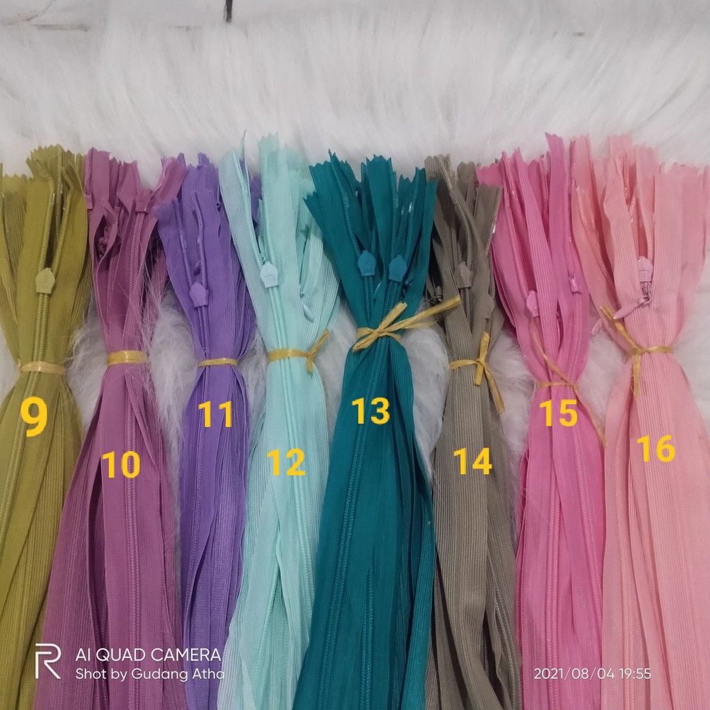 12pcs Sleting Resleting Jepang Invisible Zipper Gamis  25cm /10 inch Lusinan Grosir Murah Berkualitas-3