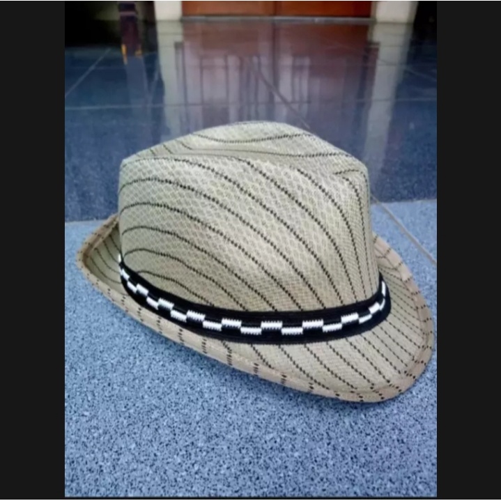 Topi Fedora Dewasa Topi Koboi Salur Terbaru Unisex