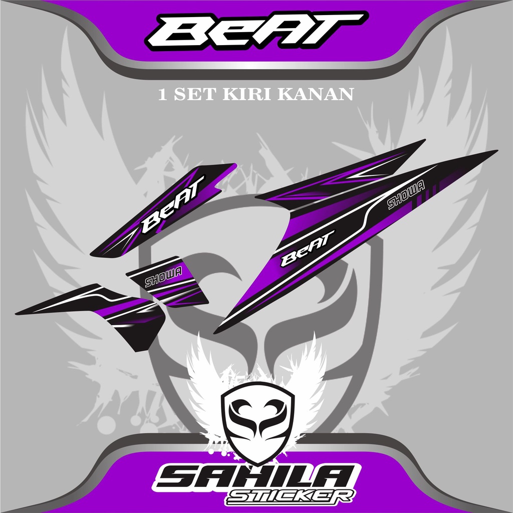 COD STRIPING VARIASI MOTOR / HONDA BEAT KARBU / VARIASI STIKER MOTOR RACING LOOK UNGU VARIASI