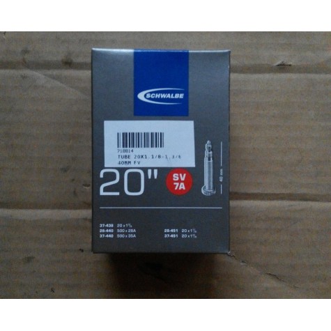 Tube Schwalbe 20x1.1/8-1.3/8. Ban Dalam Schwalbe 20x1.1/8-1.3/8. SV7A