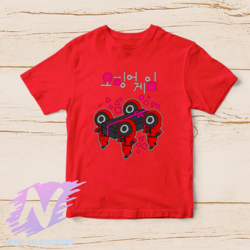 baju anak squid game kaos squid game logo karakter