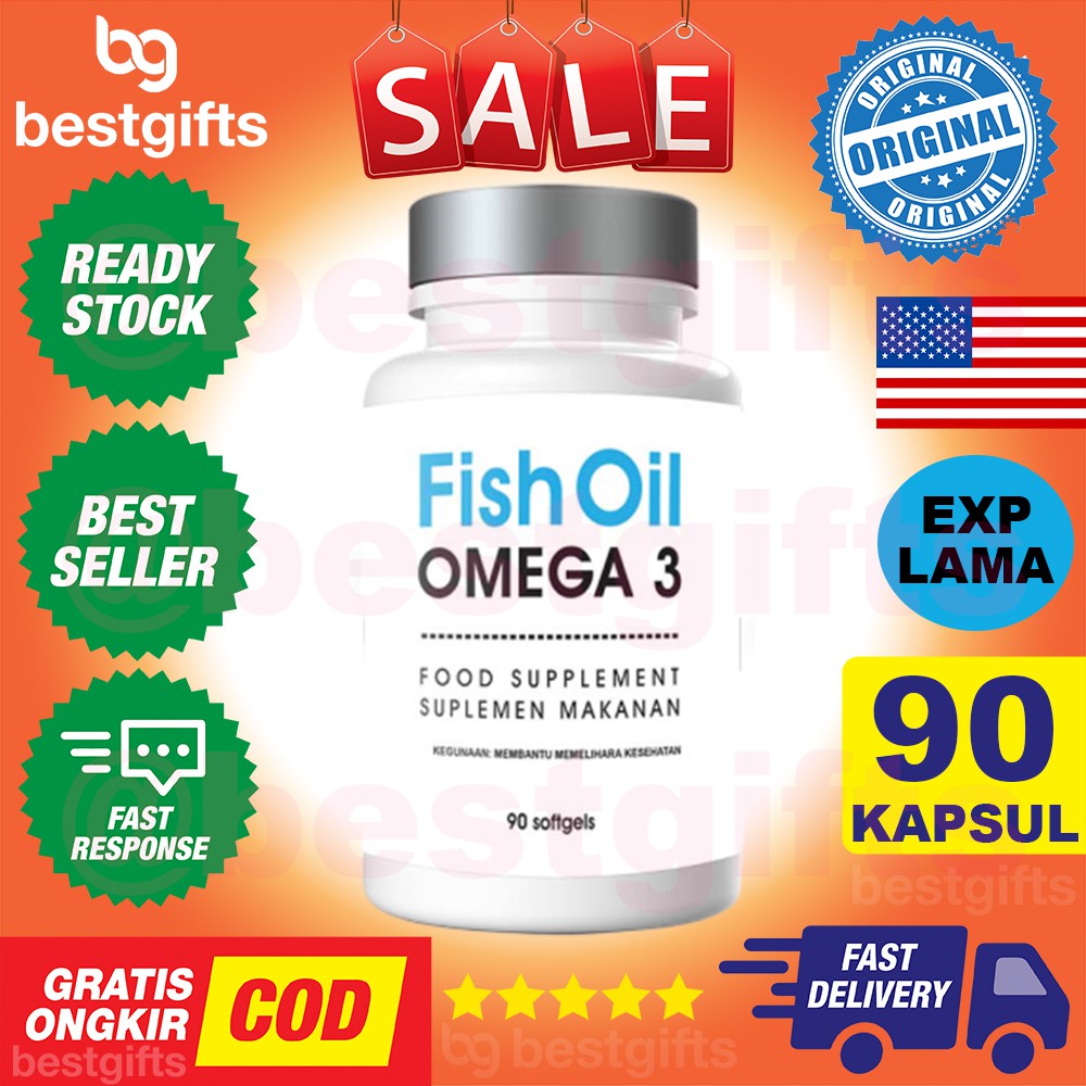 TREELAINS FISH OIL OMEGA 3 MENORMALKAN KOLESTEROL MENGENCERKAN DARAH KEKEBALAN IMUN TUBUH 90 KAPSUL