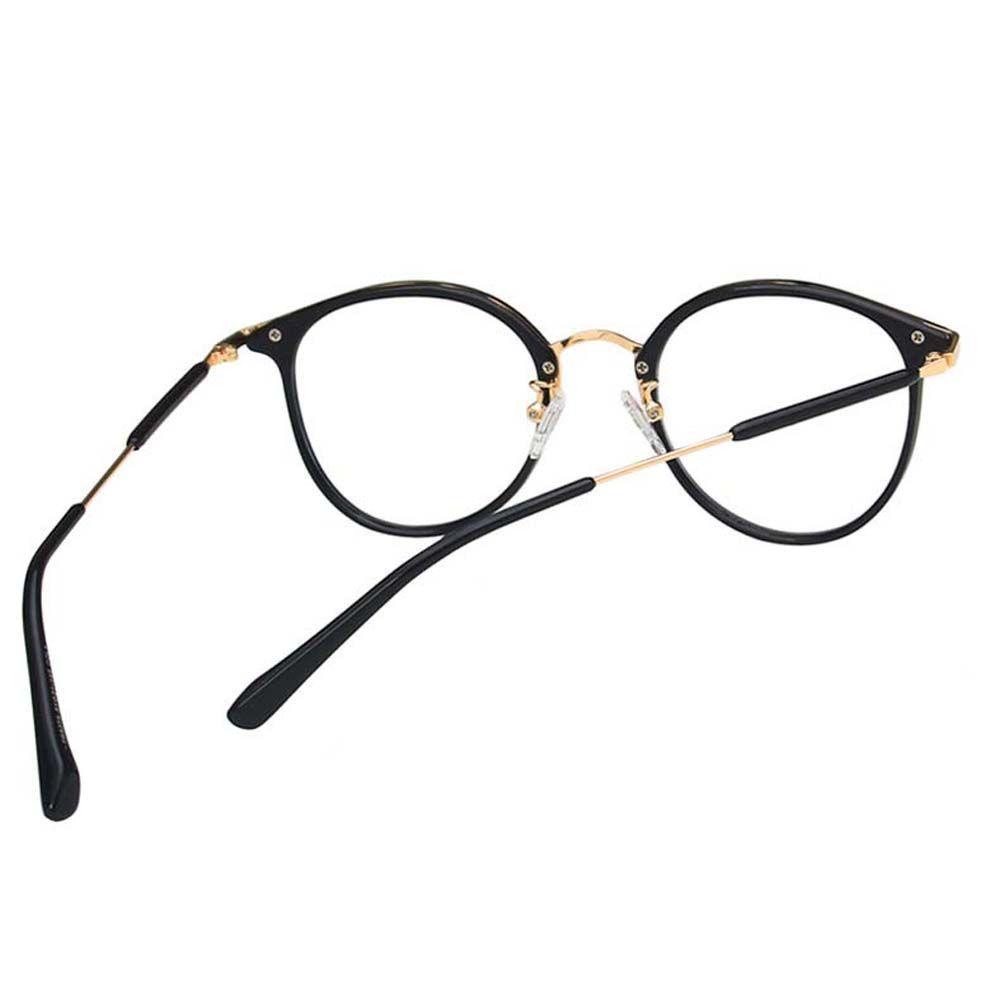 Needway Kacamata Anti Radiasi Hitam Transparan Komputer Eyewear Round Metal Gaya Korea Wanita Eyeglasses