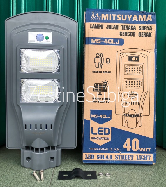 Lampu Jalan LED Solar Panel 20 40 60 Watt Tenaga Surya Sensor Gerak MS-20LJ 40LJ 60LJ Mitsuyama