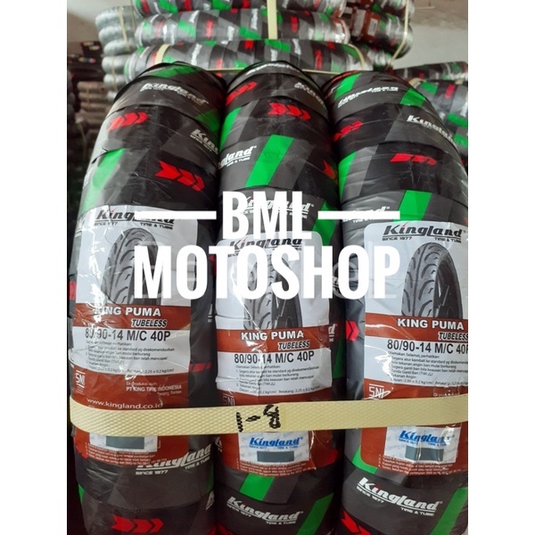 Ban Matic Kingland Puma 80/90-14 Tubeless Free Pentil Ban Luar Matic Ring 14 Honda Yamaha Suzuki