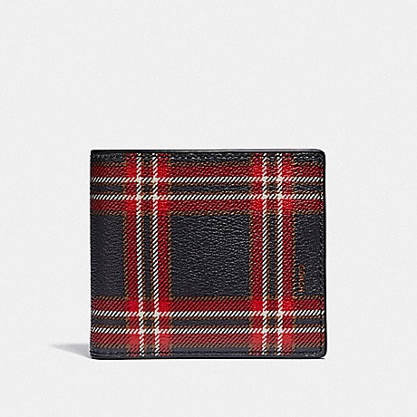 Dompet Coach Original Limited Edition Youth Wallet Red Plaid Authentic Double Bill