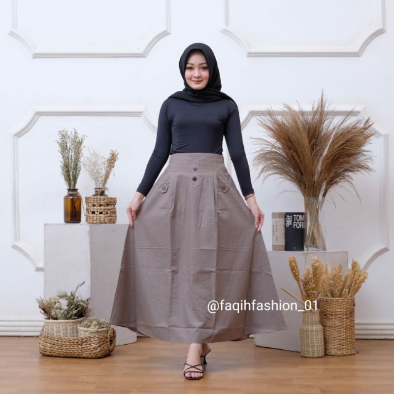 Rok Payung Polos Katun Sigaret Tebal Premium All Size