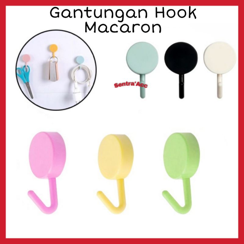 Gantungan Baju Hook Tempel Gantungan Hook Macaron Tempat Gantungan Kunci