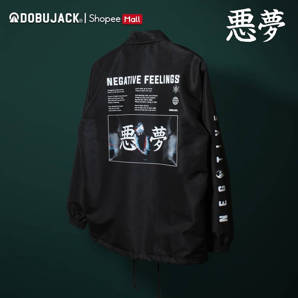 Coach Jaket Windbreaker Dobujack Negative Black | Dobujack Coach Jaket | Jaket Coach Pria | Jaket Coach Distro | Jaket Parasut Pria | Jaket Casual Aesthetic