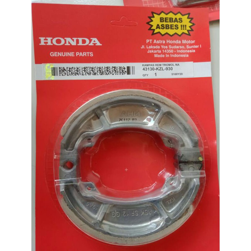 Kampas Rem belakang Honda Vario/Beat/Kualitas ori.