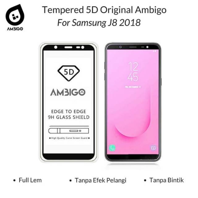 TEMPERED GLASS FULL LEM 6D SAMSUNG J8 2018 GALAXY J8 2018