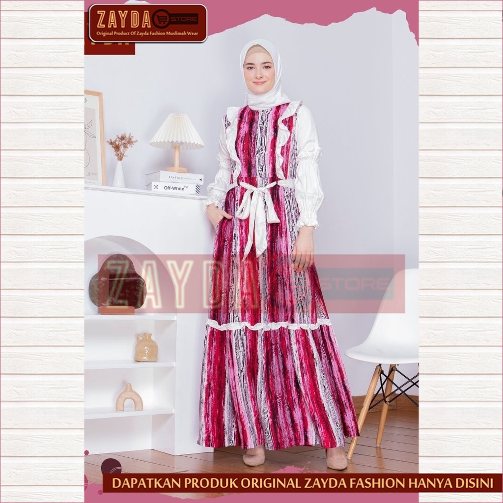 Gamis Remaja Terbaru Gamis Zayda Fashion Gamis Wanita Katun Original ZG82 Pink