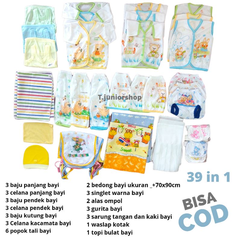 PAKET PERLENGKAPAN BAJU BAYI BARU LAHIR/paket baju bayi newborn/ Paket Perlengkapan Baju bayi Baru lahir 39 pcs