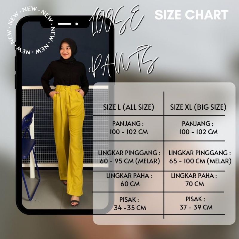 Loose pants Trousers celana panjang wanita anti kusut loose taurus pants