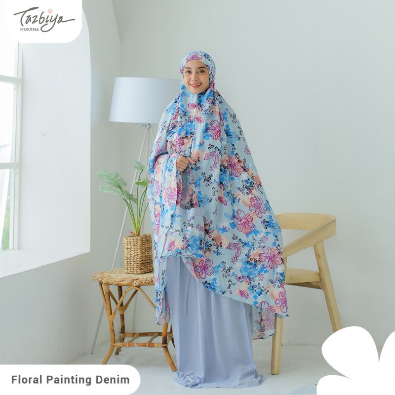 Mukena Tazbiya Kombinasi Floral Painting Series Allsize