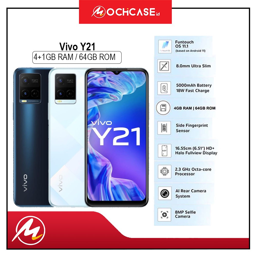 VIVO Y21 RAM 4GB ROM 64GB - GARANSI RESMI | VIVO Y21 EXTENDED RAM 4+1GB ROM 64GB