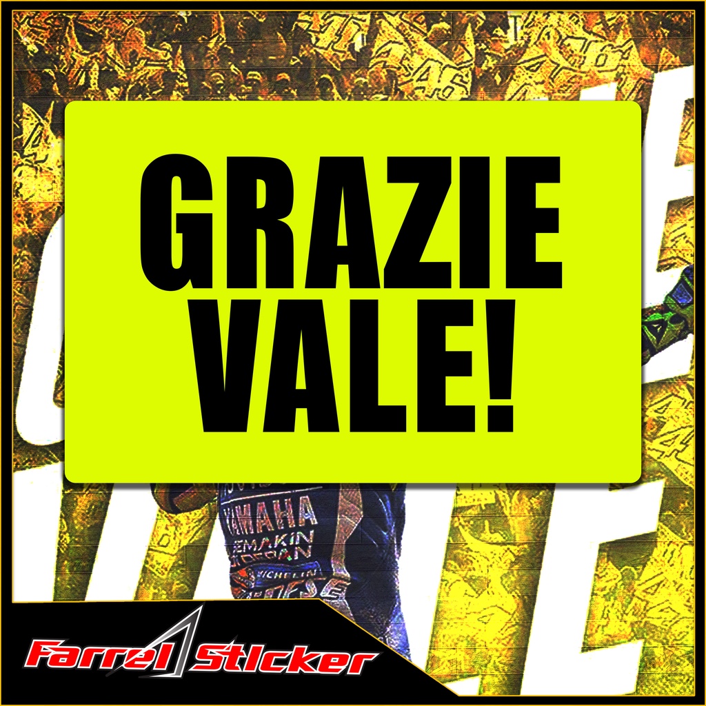 stiker GRAZIE VALE! Stiker Rossi grazie vale