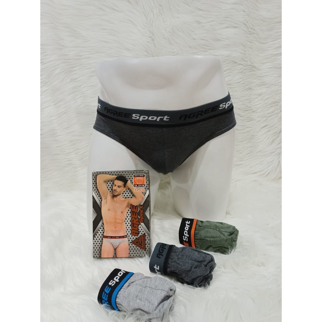 3 PCS CELANA DALAM PRIA | CELANA DALAM AGRE CD. 2311B | CELANA DALAM MEN'S BRIEF
