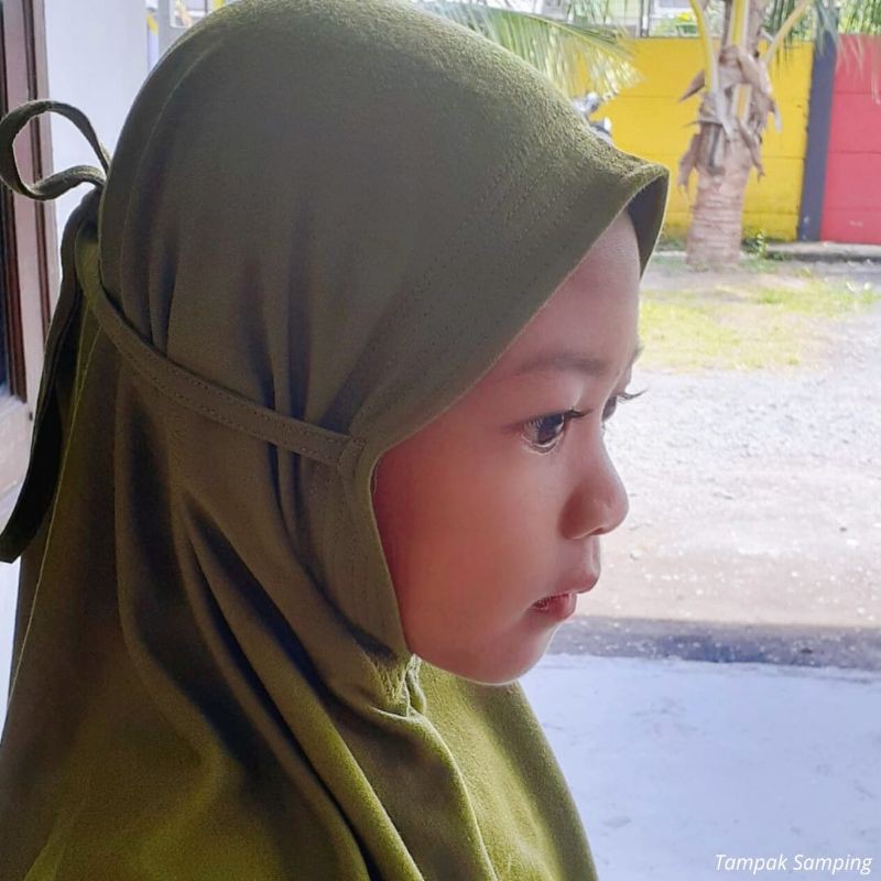 Termurah - Hijab Anak Khimar Bergo Tali Anak Baham Kaos TC Halus Premium Nyaman Dipakai | Bisa Cod