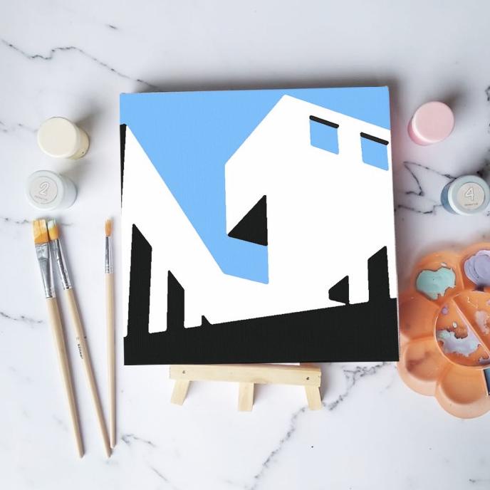 

TERBARUU!! Paint by number lukisan bangunan city versi 2 canvas 20x20 cm COD